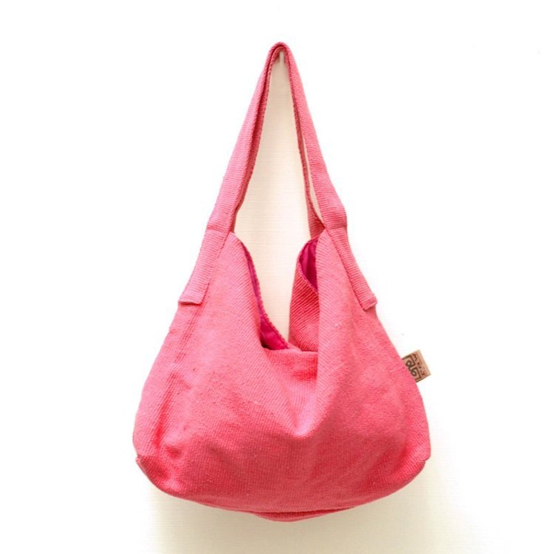 纯棉手织包-Alpana都会包-粉红 - 侧背包/斜挎包 - 棉．麻 粉红色