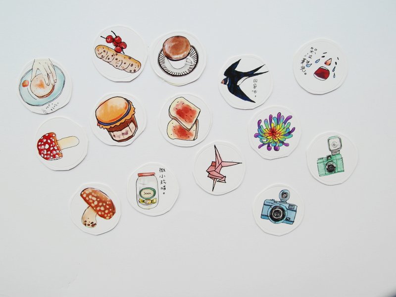 市井小民圆型贴{生活款} - 贴纸 - 纸 白色