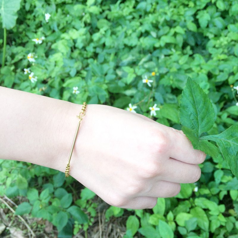 直直的戴（黄铜手链） - 手链/手环 - 其他金属 咖啡色