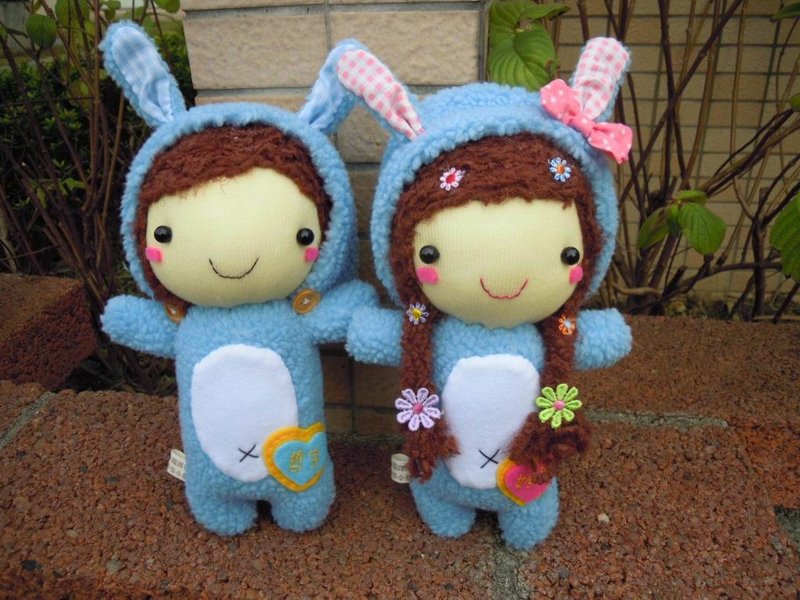 动物装娃娃/2只 - 玩偶/公仔 - 其他材质 