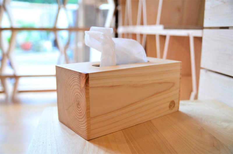 一郎木创 / 心持木面纸盒(大) - 收纳用品 - 木头 金色