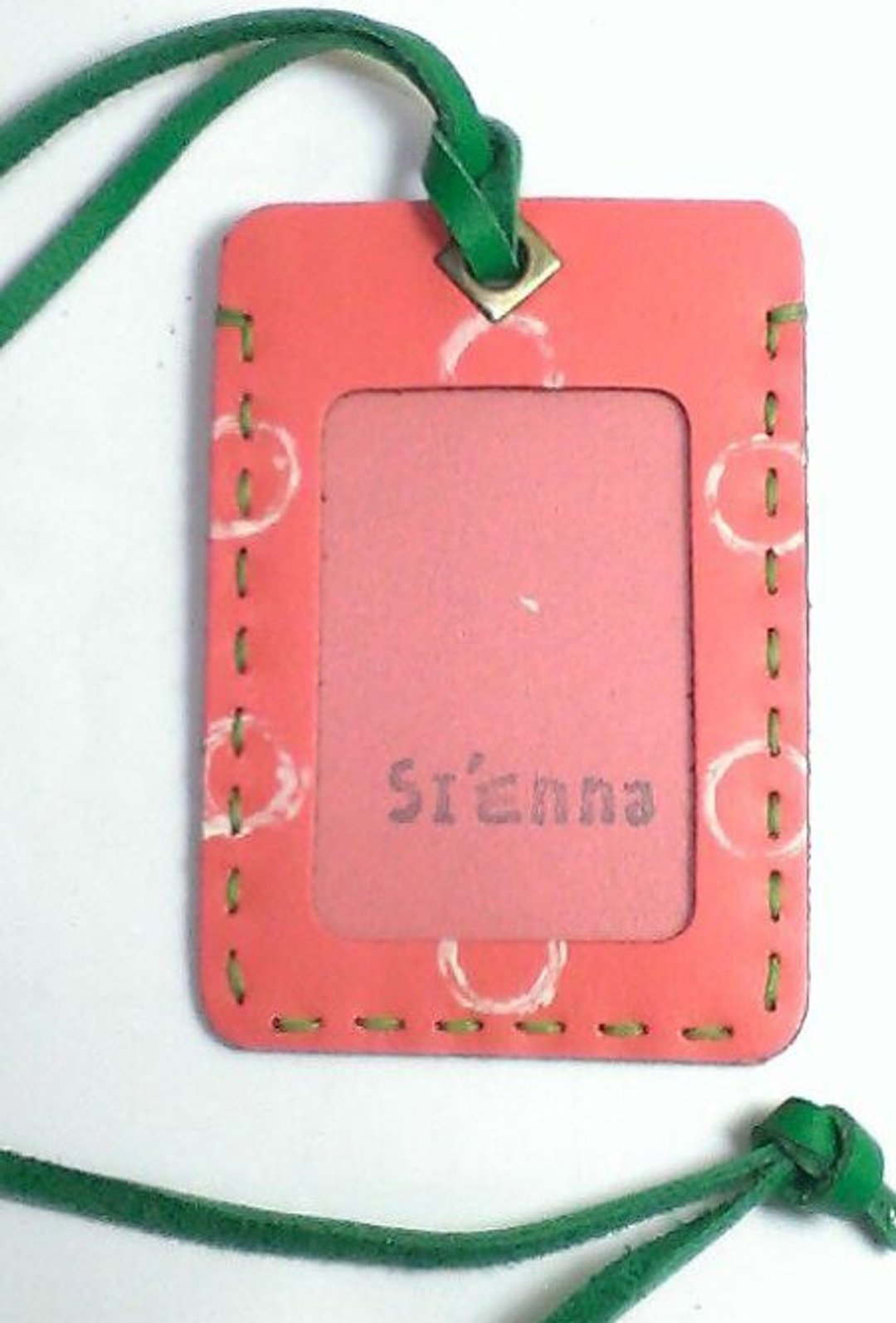 Sienna证件夹(夕阳橘色配绿线白圈) - 证件套/卡套 - 真皮 紫色