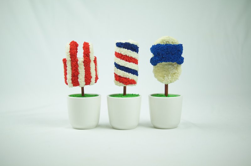 [BONSAI MAN]台湾味小树 红白塑胶袋 理发灯 蓝白拖 - 摆饰 - 其他材质 