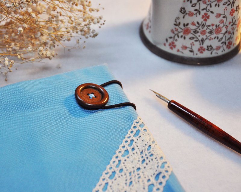 手作书衣笔记本【逆光飞翔】碧湖蓝帆布款(大本=A5) - 笔记本/手帐 - 其他材质 蓝色