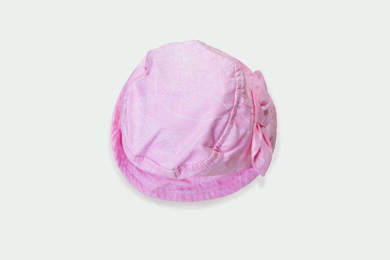 粉红印花宝宝有机棉遮阳帽 - 围嘴/口水巾 - 棉．麻 粉红色