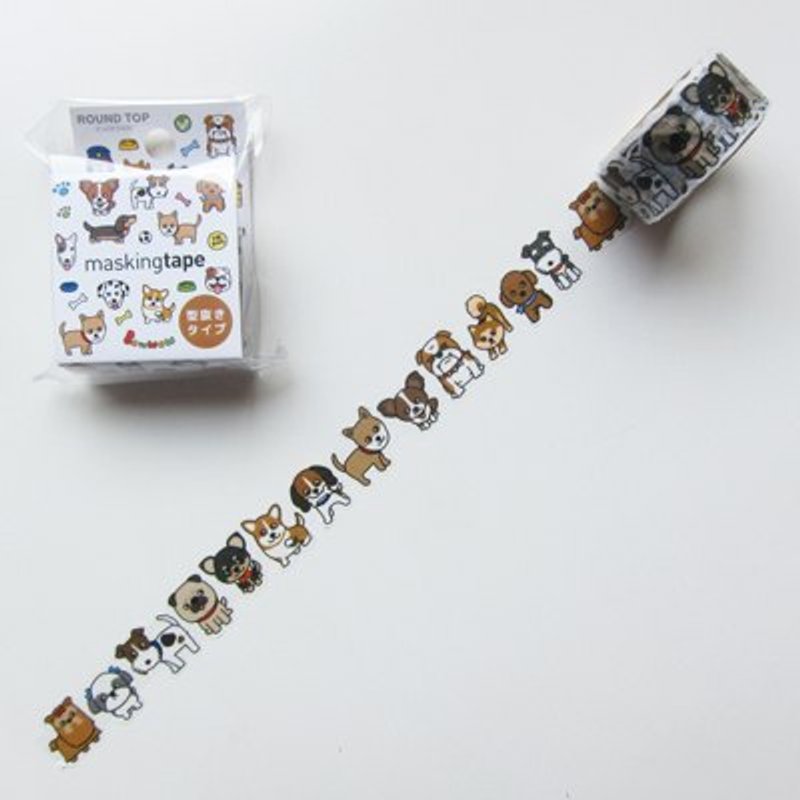 ROUND TOP 日本和纸胶带　　　　(RT-MK-009 汪汪狗狗) - 纸胶带 - 纸 多色