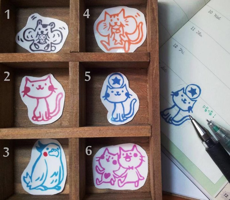 动物系列 手剪贴纸(一组六入) - 贴纸 - 塑料 蓝色