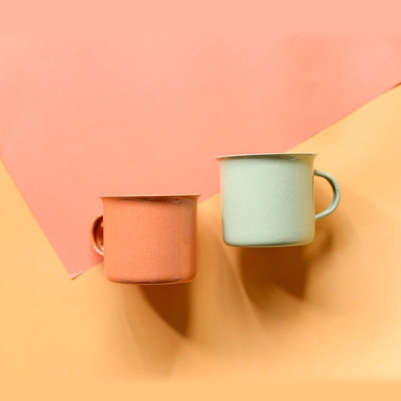 ::圣诞快乐::咖啡时光：浓缩咖啡对杯组（橘色＋绿色） - 咖啡杯/马克杯 - 珐琅 橘色