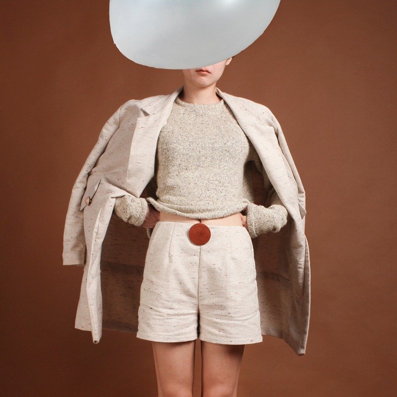 MaodiuL 时髦复古经典版型麻短裤 - 女装长裤 - 棉．麻 多色