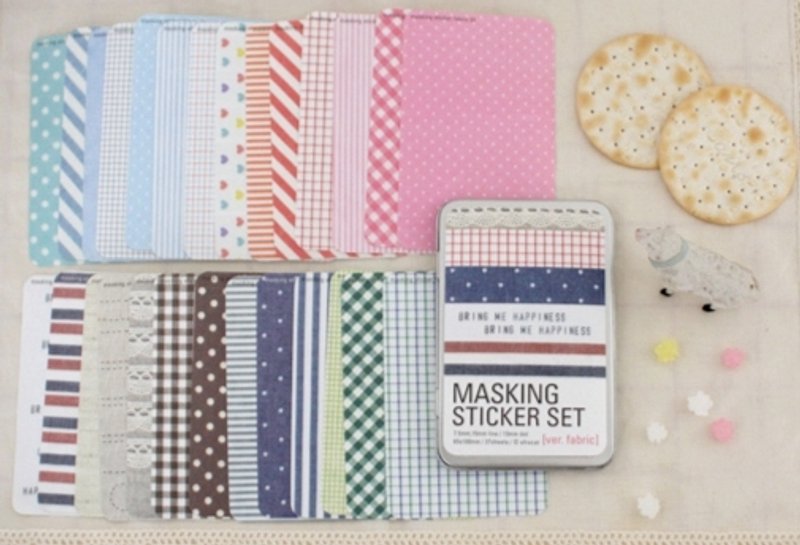 韩国【Afrocat】 masking sticker fabric 〈补充包〉手作装饰胶贴纸卡片笔记日记标签 - 其他书写用品 - 纸 多色