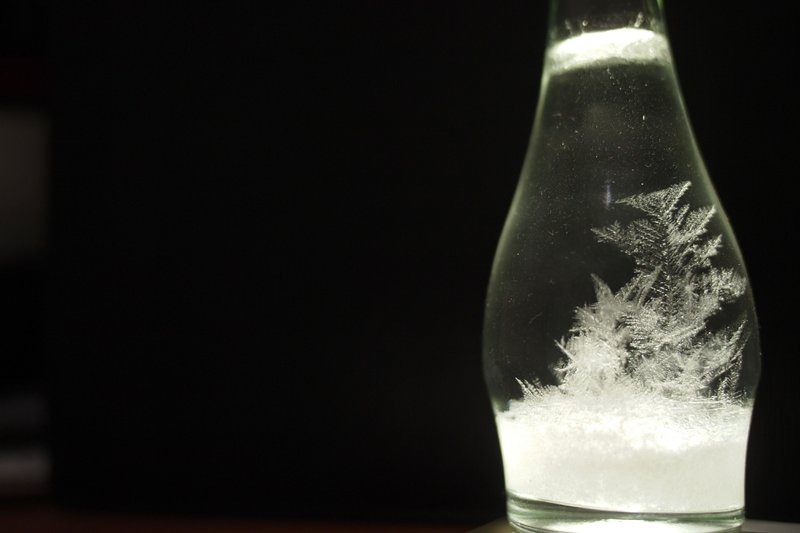 小酒瓶天气瓶 Storm Glass 结晶风暴玻璃 预测天气的神秘结晶礼物 - 摆饰 - 玻璃 白色