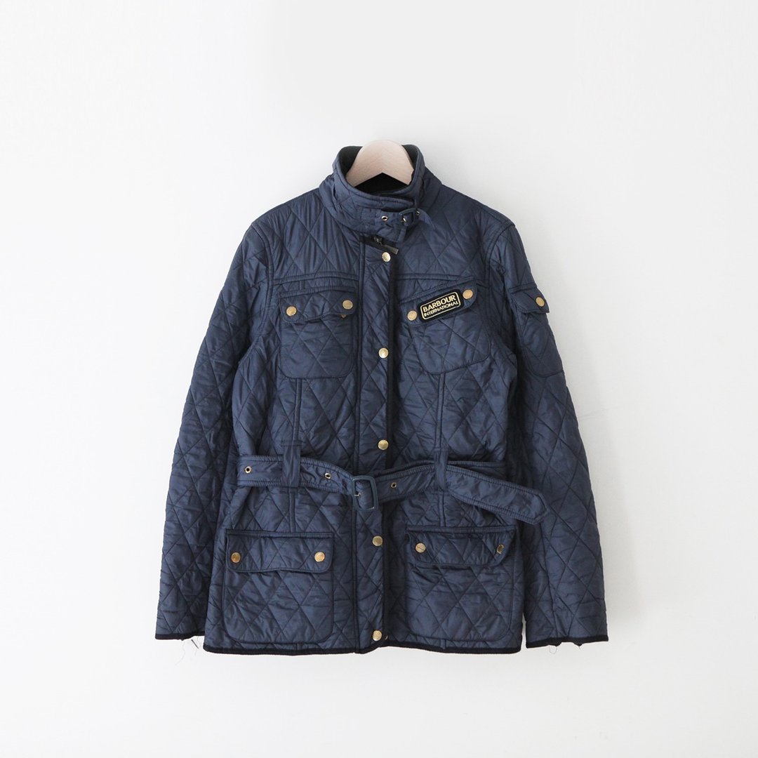 A ROOM MODEL - VINTAGE，CJ-3001 蓝灰色Barbour Quilted Jacket - 女装休闲/机能外套 - 其他材质 蓝色