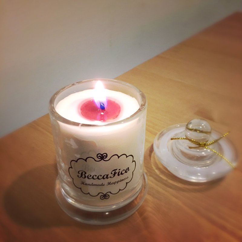 疗愈精油大豆蜡烛-圆心限量版55g - 蜡烛/烛台 - 玻璃 红色