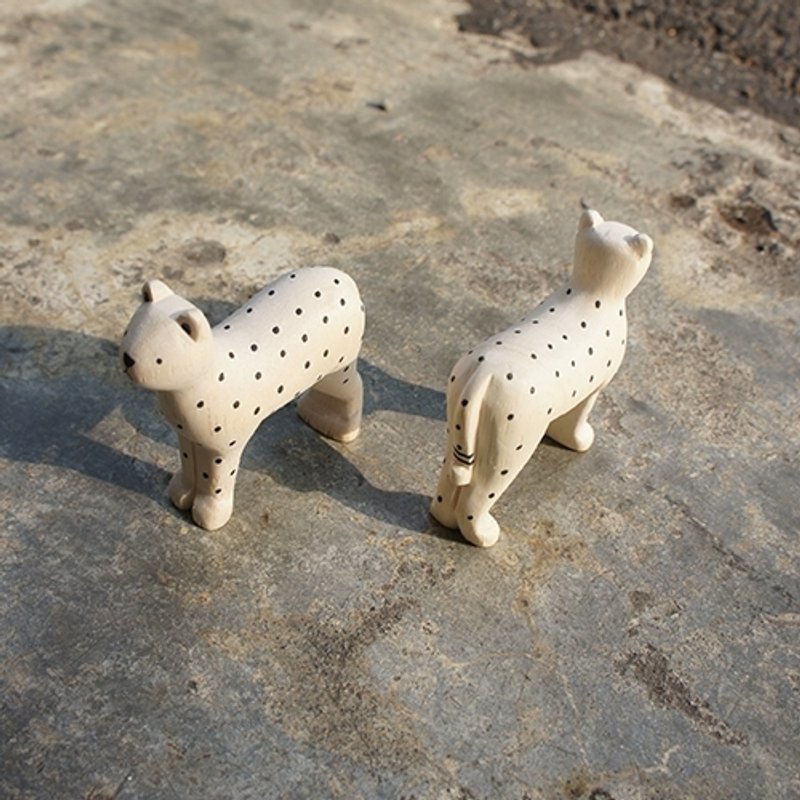 小东西_无垢原色小动物:斑点花豹_疗愈木制品_两只一组 - 摆饰 - 木头 咖啡色