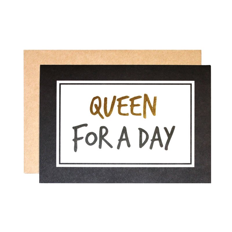 FOR YOU系列 幸福小卡 - QUEEN FOR A DAY - 卡片/明信片 - 纸 黑色
