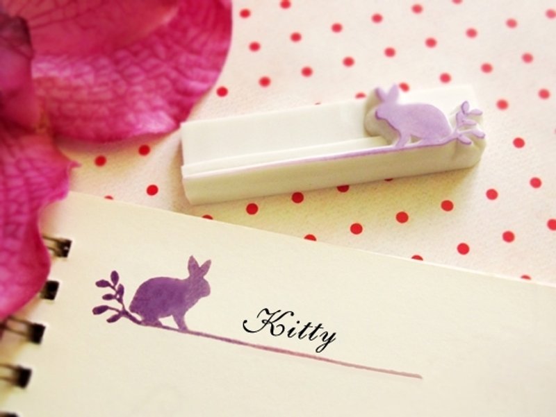 Apu手工章 实用可爱兔子阴影便笺memo章 - 印章/印台 - 橡胶 