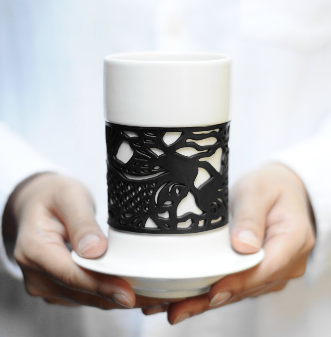 【奉茶有鱼 T-FISH】瓷杯  茶杯  简约  饮茶  礼物 - 茶具/茶杯 - 其他材质 黑色
