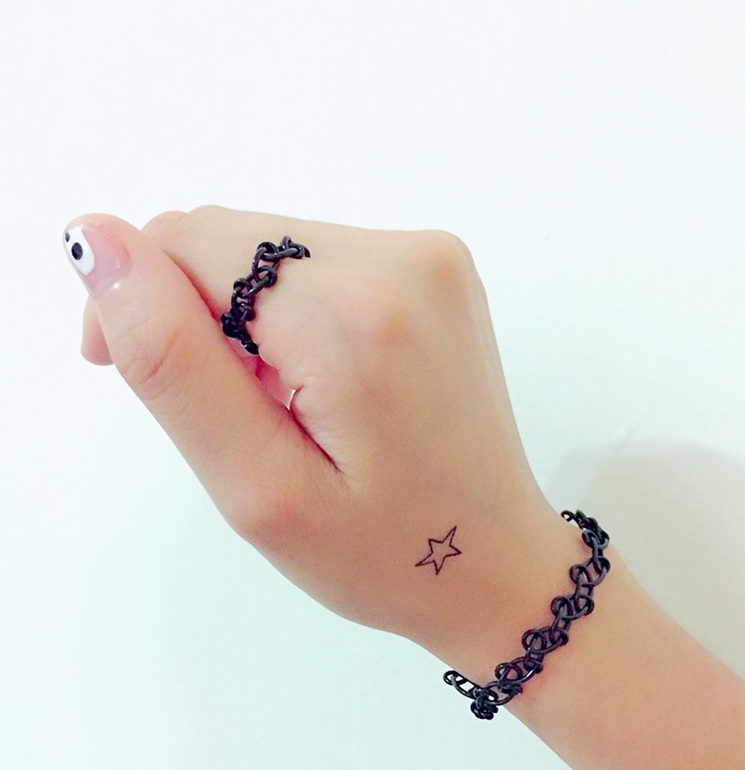 ♡ Tattoo Choker ♡ 黑色戒指 - 戒指 - 防水材质 