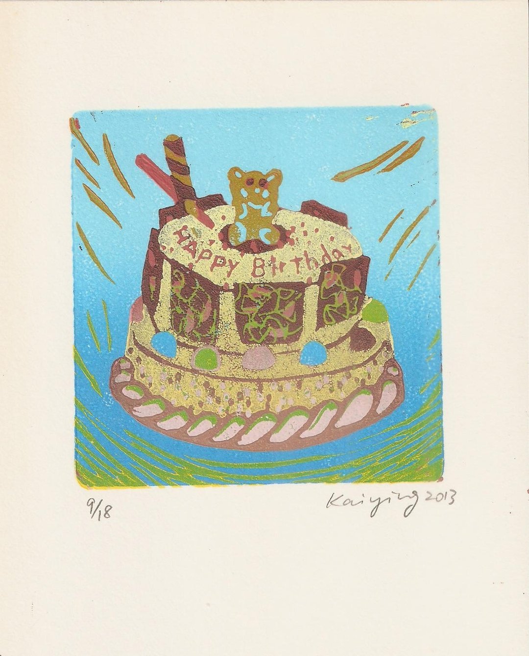 软糖蛋糕(蓝)-版画小品 - 海报/装饰画/版画 - 纸 蓝色