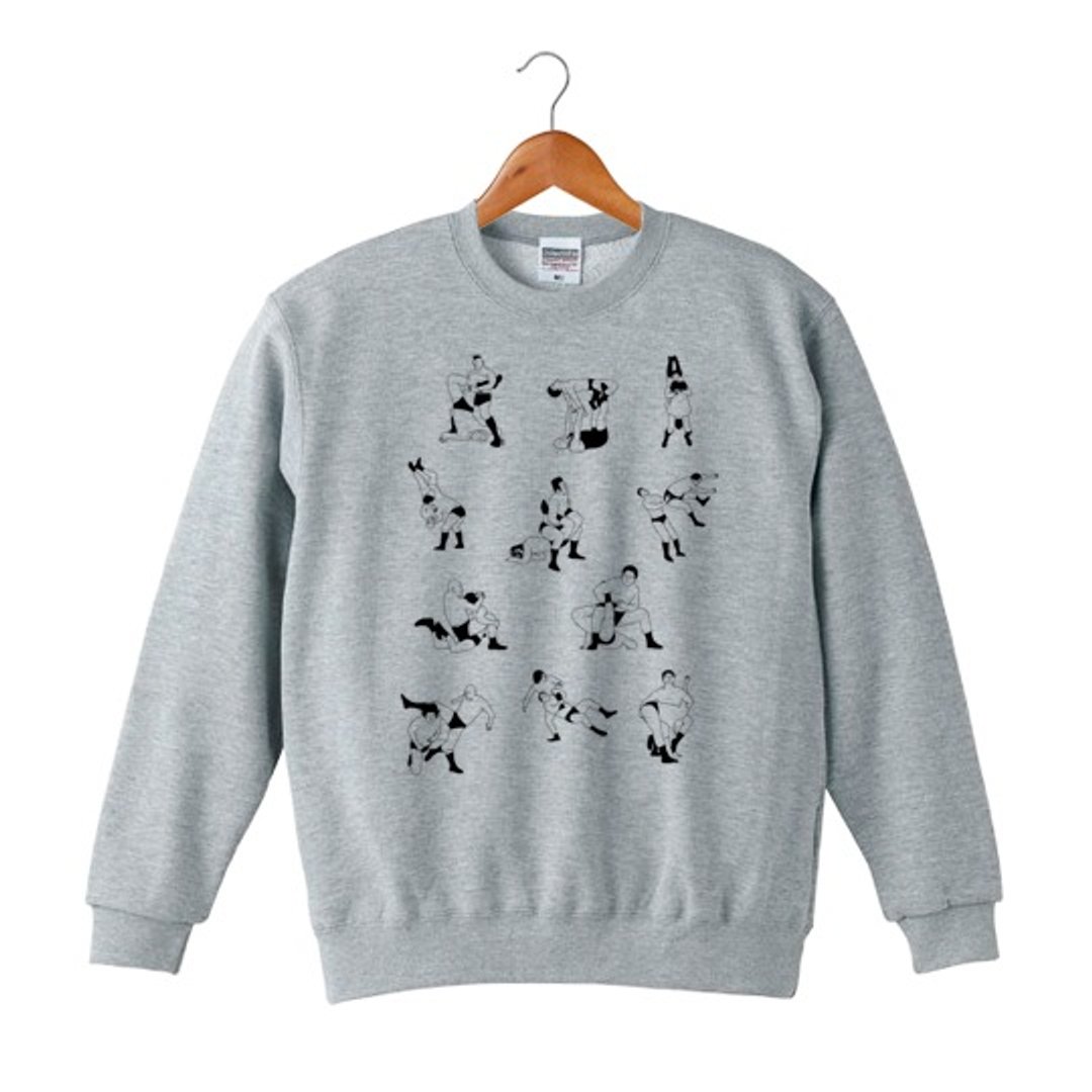 Wrestling 2 sweatshirt - 中性连帽卫衣/T 恤 - 棉 灰色