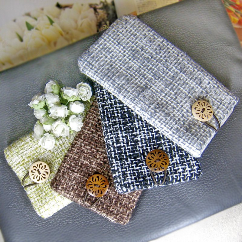 定制化电话包 手机袋 手机保护布套例如 iPhone Samsung 禅风系 - 手机壳/手机套 - 棉．麻 金色