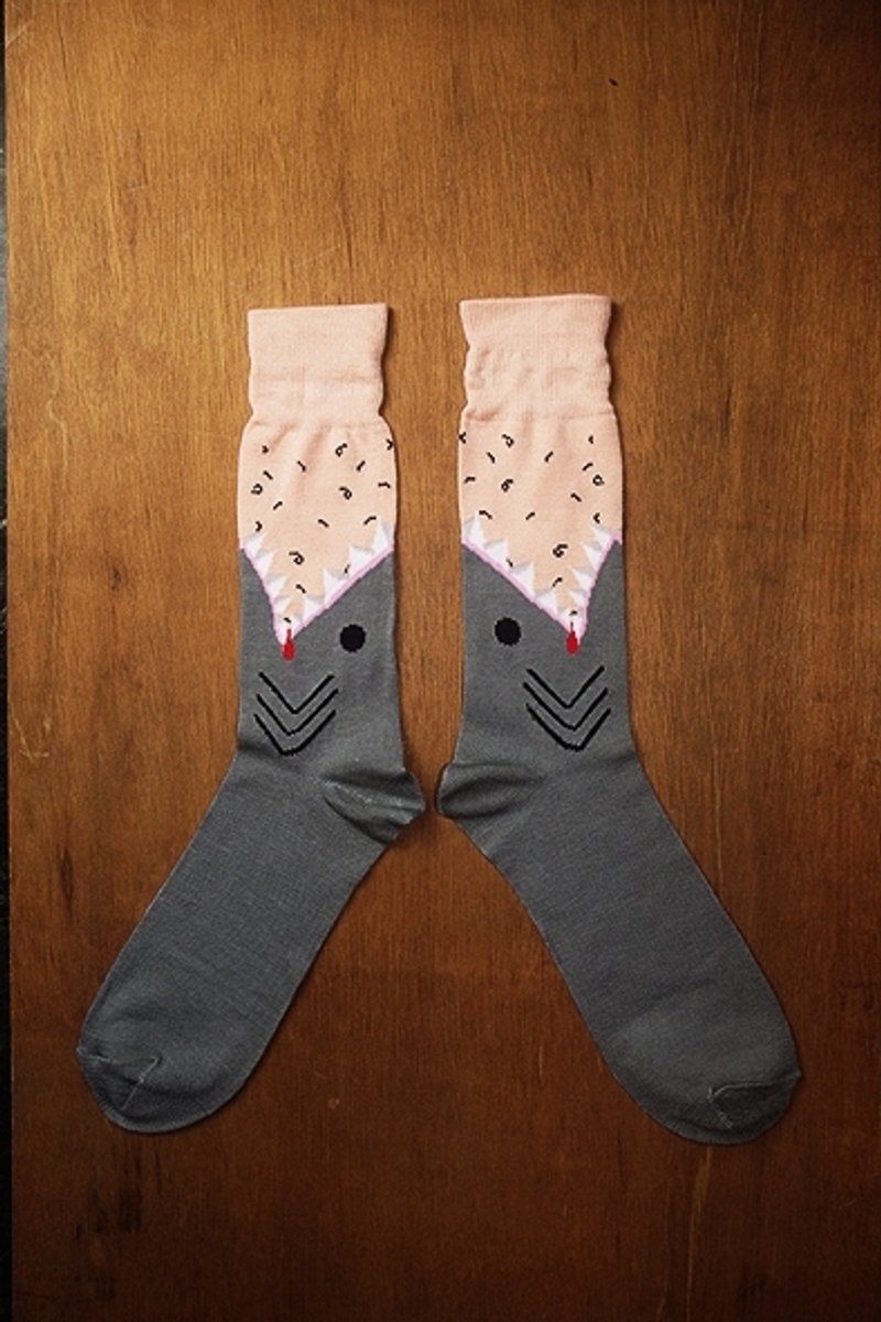 鲨鱼吃脚袜!!夏漪眺=knock your socks off !! - 袜子 - 其他材质 灰色