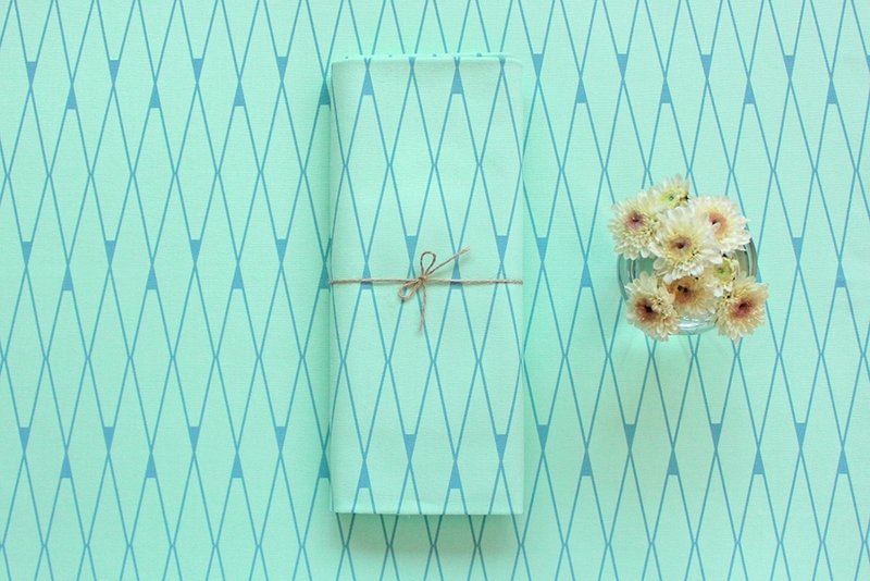 布匹-铁花窗1号/绿底蓝花(250g) - 其他 - 其他材质 蓝色