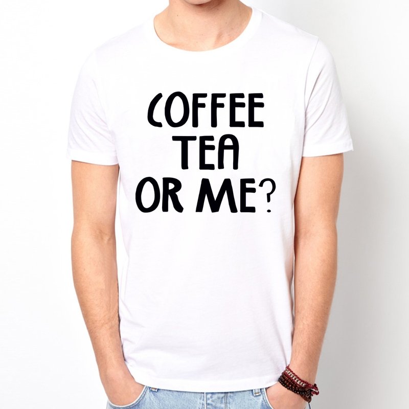 COFFEE TEA OR ME 短袖T恤-2色 咖啡 茶 还是我? 文青 设计 文字 趣味 幽默 - 男装上衣/T 恤 - 其他材质 多色