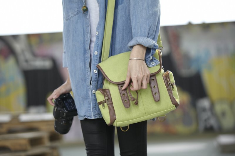 22安帆布多用途相机包 - 3色可选 (绿/蓝/卡其) - 相机包/相机袋 - 棉．麻 绿色