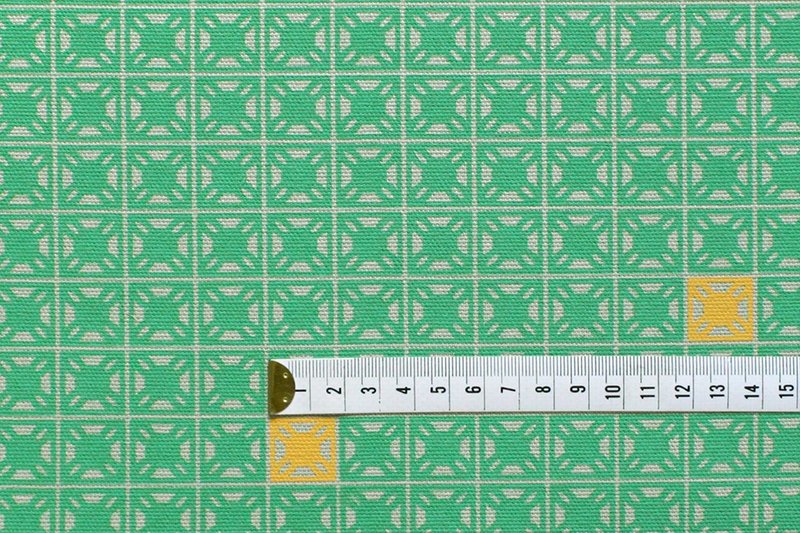 布匹-旧花砖1号/灰底薄荷绿印花/400g - 其他 - 其他材质 绿色