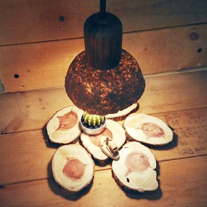 小飞碟吊灯(柚木款) - 灯具/灯饰 - 木头 咖啡色