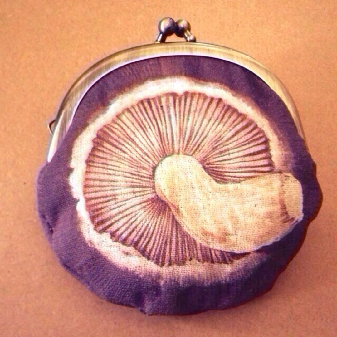 Shiitake purse - 零钱包 - 棉 咖啡色