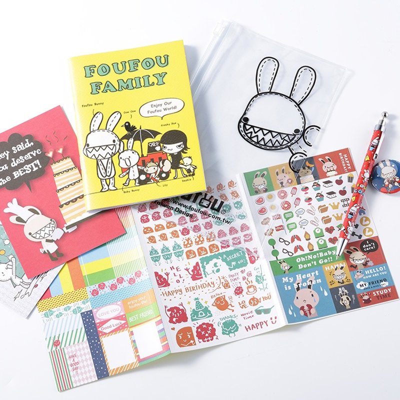 《Foufou》文具笔记包-红点点原子笔(多款笔记本可挑选) - 笔记本/手帐 - 其他材质 多色