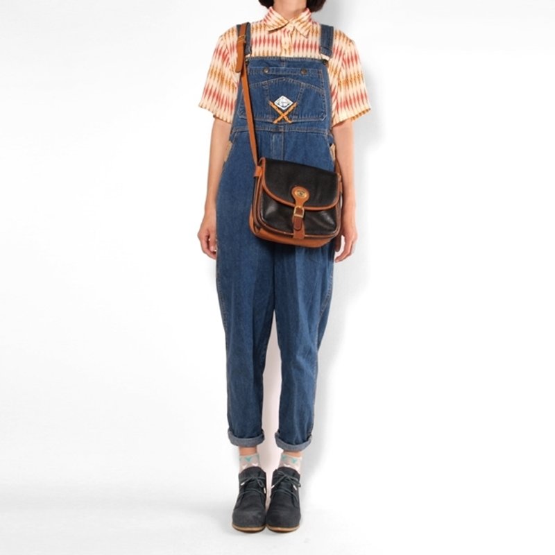 │moderato│vintage皮革拼接侧背包│lily的订单 - 侧背包/斜挎包 - 真皮 黑色