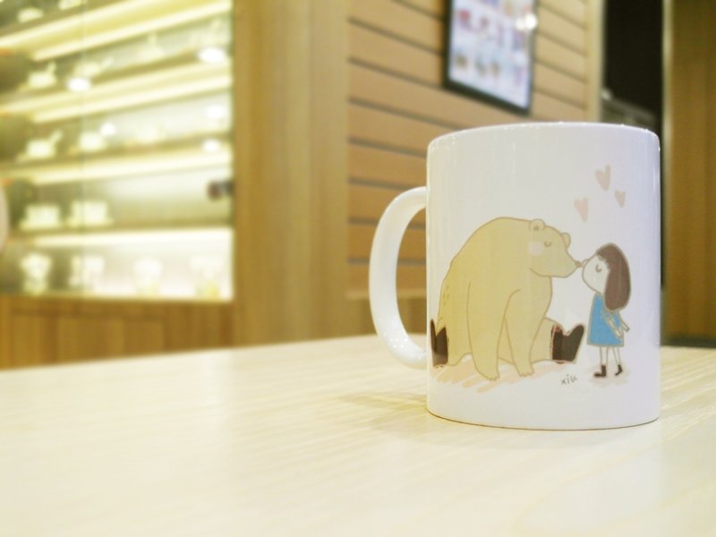 咻咻熊/亲亲/马克杯 - 咖啡杯/马克杯 - 其他材质 粉红色