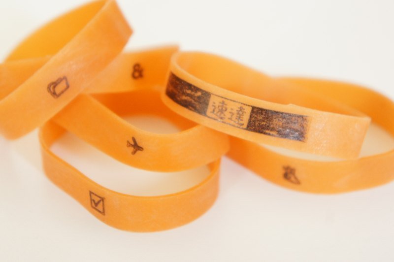 RUBBER BOOK MARK 小款【宽版11mm】收纳小物 6枚入 - 书签 - 其他材质 橘色