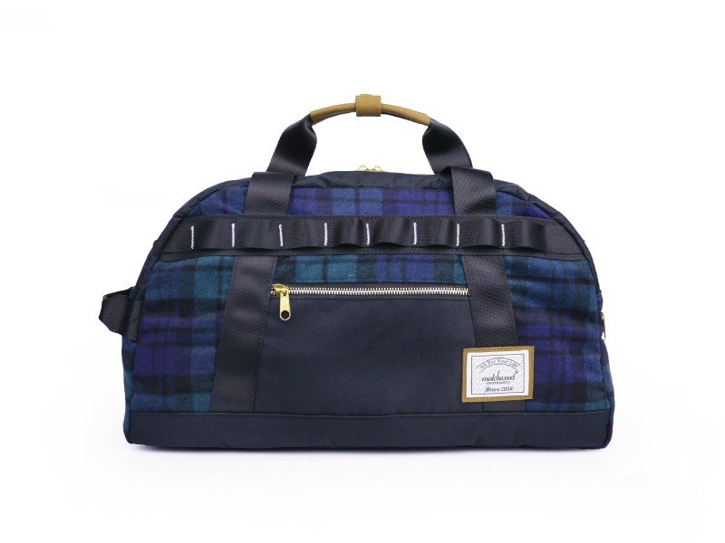 火柴木设计 Matchwood Boston 波士顿包 旅行袋 托特包 行李袋 毛料格纹款(限量款式) - 手提包/手提袋 - 其他材质 蓝色