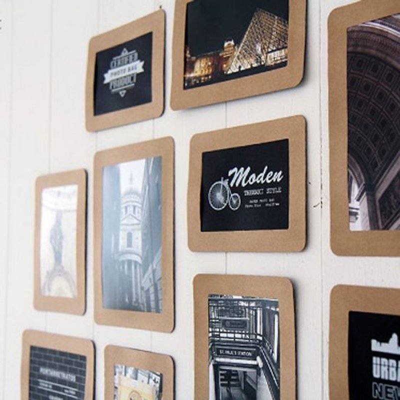 Thehaki-壁面装饰纸相框组(12入)-牛皮原色,THK25775 - 画框/相框 - 纸 咖啡色