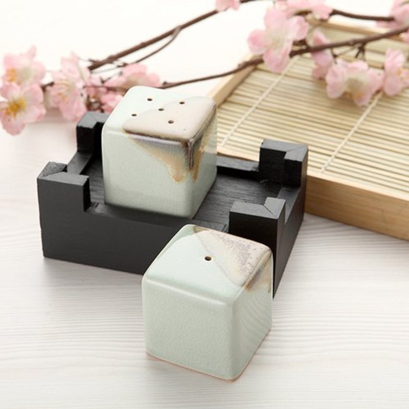 【釉彩石】胡椒/盐调味罐组 - 调味罐/酱料瓶 - 其他材质 白色