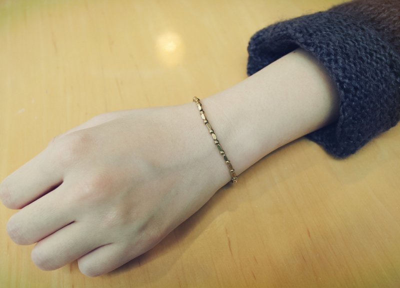 极简系列 - 方圆双重奏．*Souphenir *黄铜手链 - 手链/手环 - 其他金属 金色