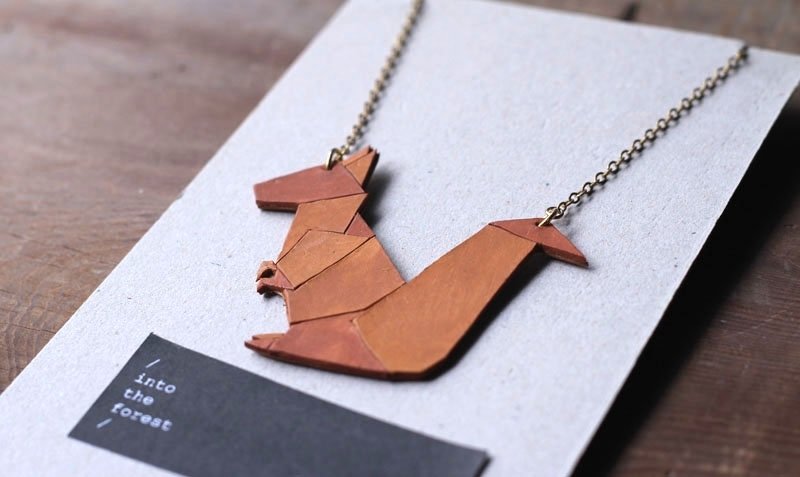 森林好朋友☼牛皮2D项链 - 项链 - 真皮 咖啡色