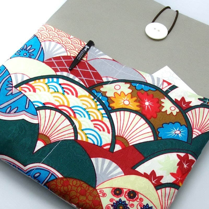 iPad Air sleeve, iPad Case iPad Cover, Samsung galaxy tab 3 10.1 with 2 pockets (可量身订制) - 日本扇 (55) - 平板/电脑保护壳 - 棉．麻 多色