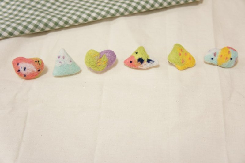 羊毛毡布别针 - 综合水果口味 - 胸针 - 羊毛 多色