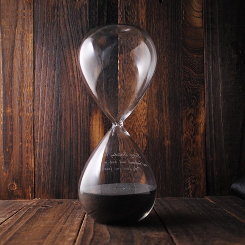 30MINS【MSA GLASS ENGRAVING】(黑色)北欧水滴沙漏 30分钟 玻璃雕刻 刻字沙漏 客制化 - 其他 - 玻璃 黑色