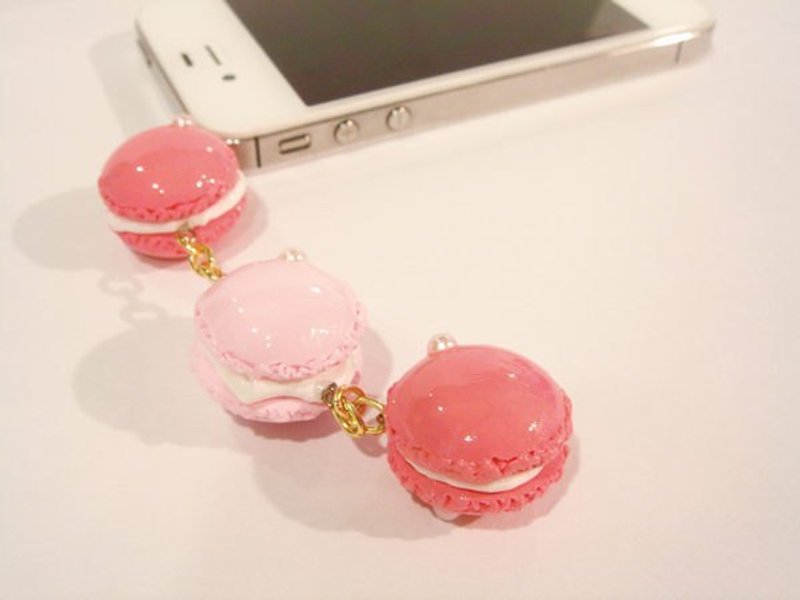 sweet4girls 手工 法式 珍珠 奶油 马卡隆 吊饰 婚礼小物 防尘塞 iPhone 4s s2 htc 耳机塞 3.5mm 客制 客制化 - 耳机 - 硅胶 