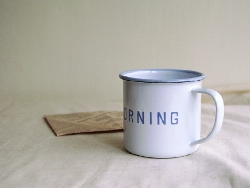 日本Homestead经典系列珐琅马克杯+汤匙  *给乡村风迷、珐琅迷的组合* - 咖啡杯/马克杯 - 其他材质 白色