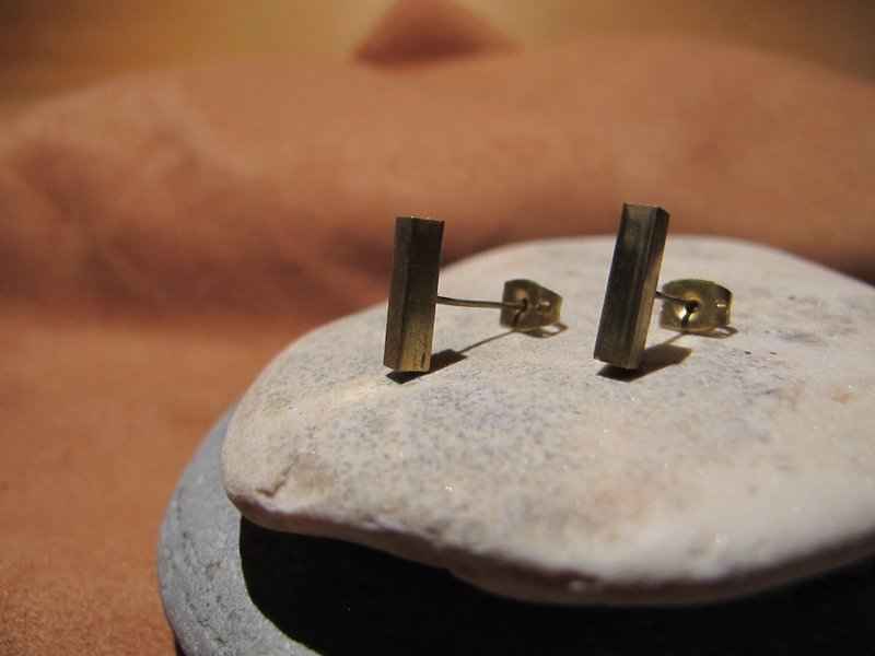 方 / 手工黄铜耳环 - 其他 - 其他金属 