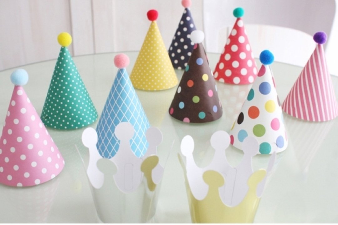 韩国【Afrocat】 party hat set 手创 派对 帽子组合包 毛球 皇冠 生日 - 其他 - 纸 多色