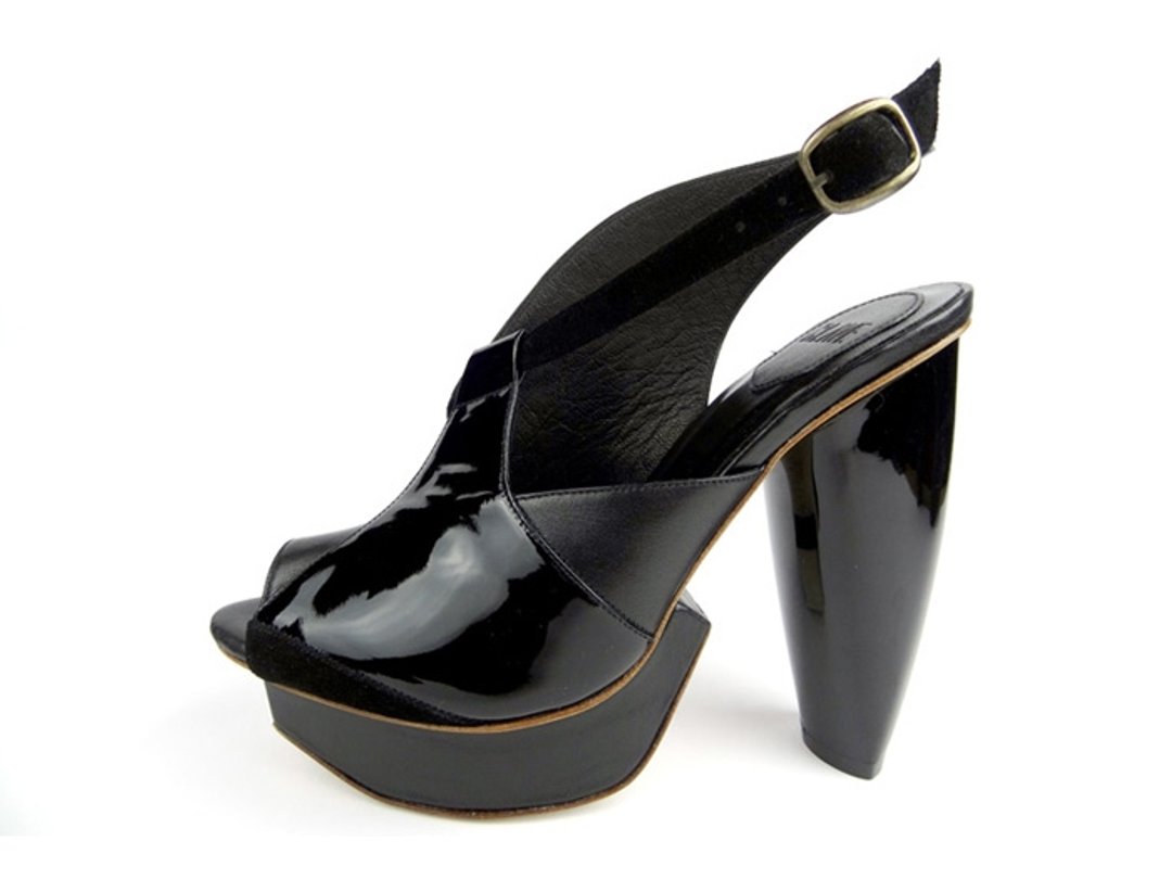 谋杀高跟鞋 Black 复仇-黑-Platform shoe 绝版40码 - 高跟鞋 - 真皮 黑色