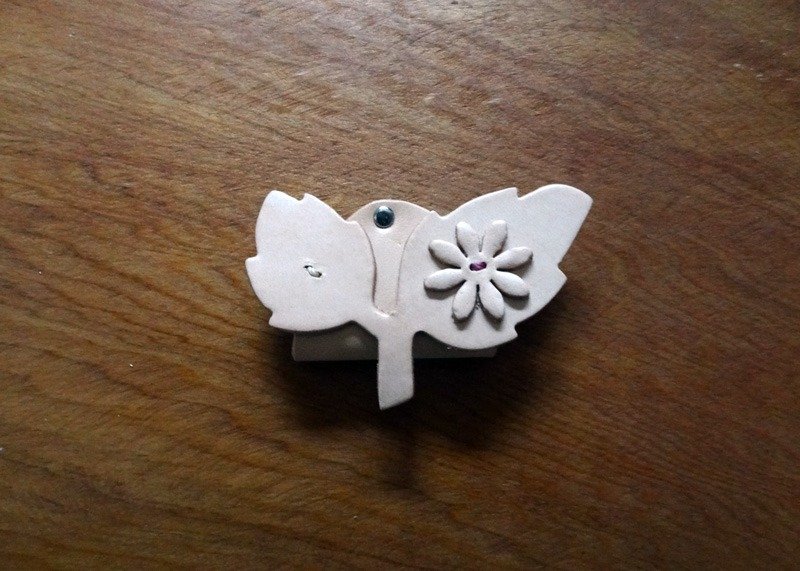 ✿心花开✿花开别针 - 胸针 - 绣线 橘色